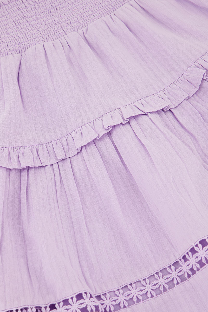 Lilac mini skirt with ruffle | My Jewellery