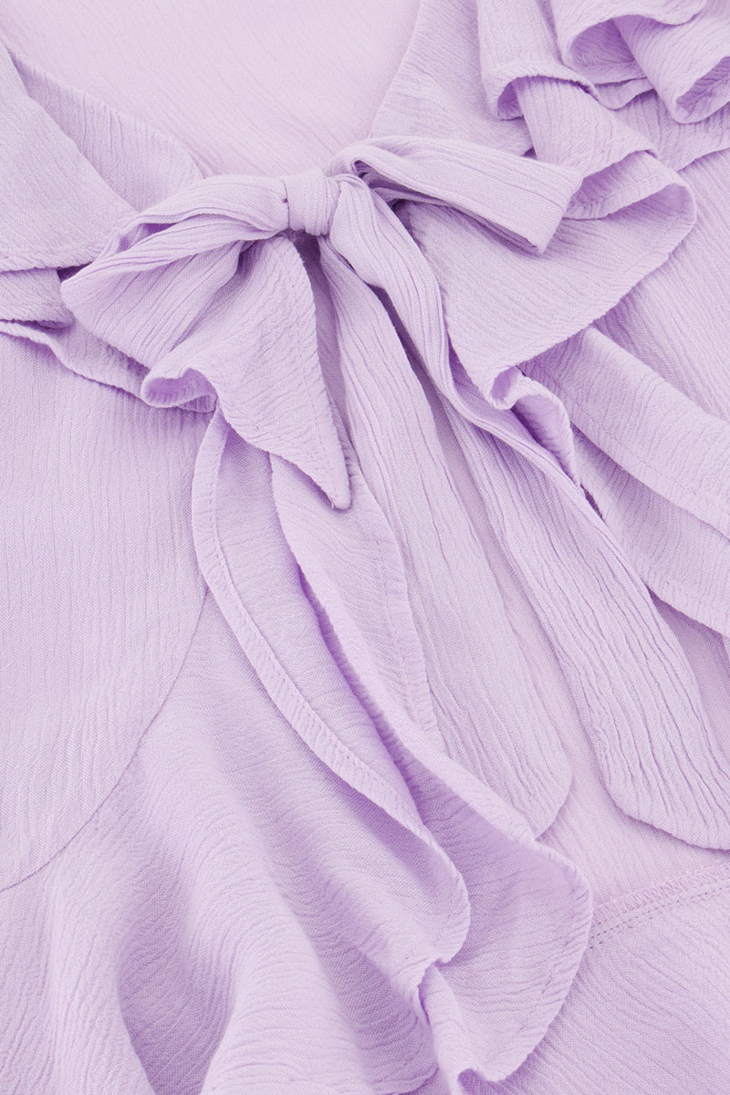 Lilac ruffle blouse with bow | My Jewellery