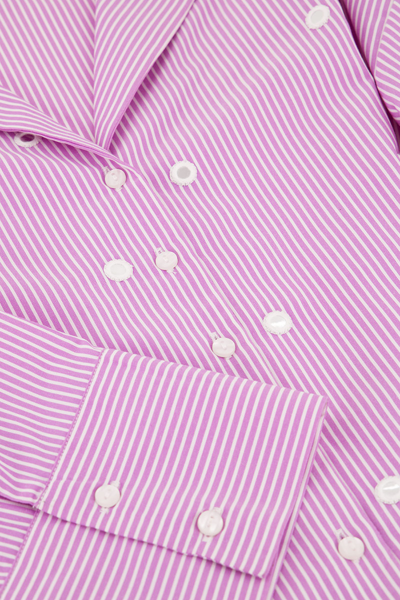 Lilac striped blouse with round mirrors | My Jewellery