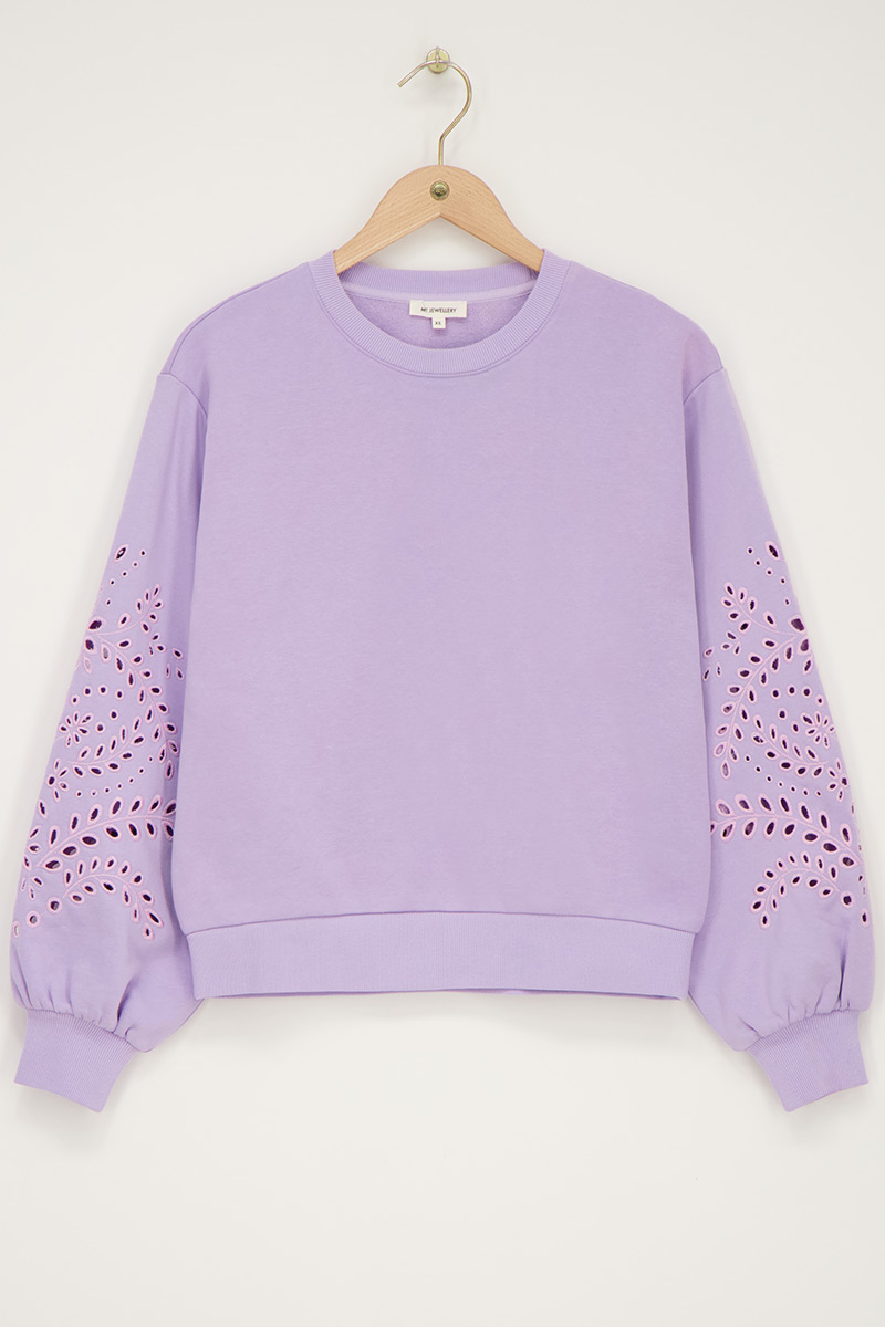Sweat lilas avec détails brodés | - My jewellery - Modalova