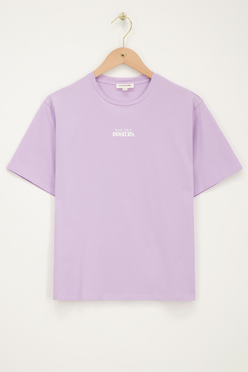 Lilac T-shirt "Rue des rosiers" | My Jewellery