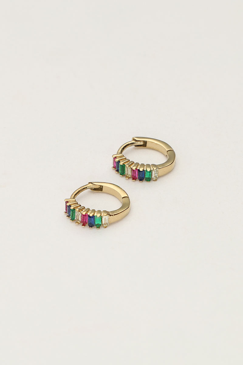 Small earrings with multi-coloured stones  | My Jewellery