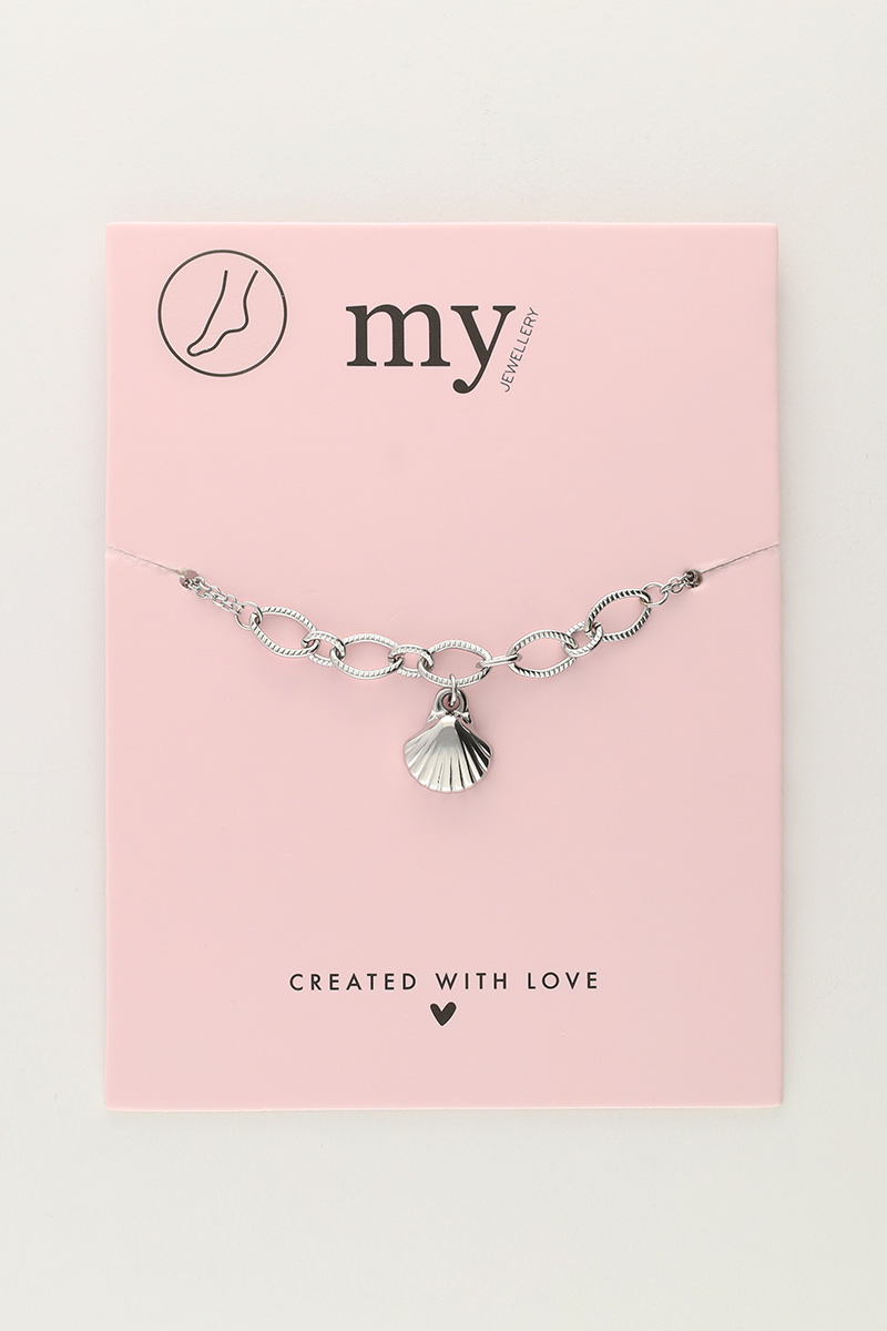 Minimalist anklet with chunky chains & seashell | My Jewellery