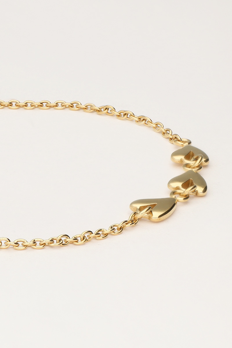 Minimalist bracelet with three hearts | My Jewellery