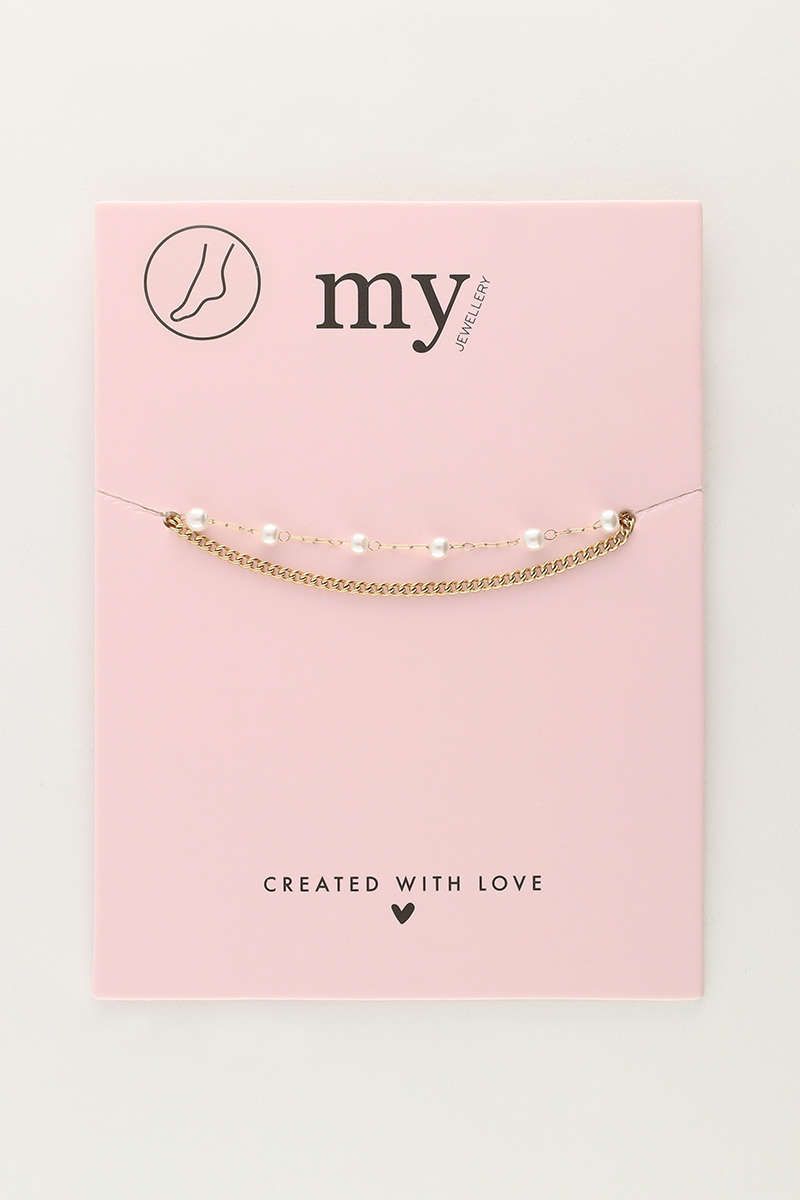 Minimalist double anklet with pearls | My Jewellery