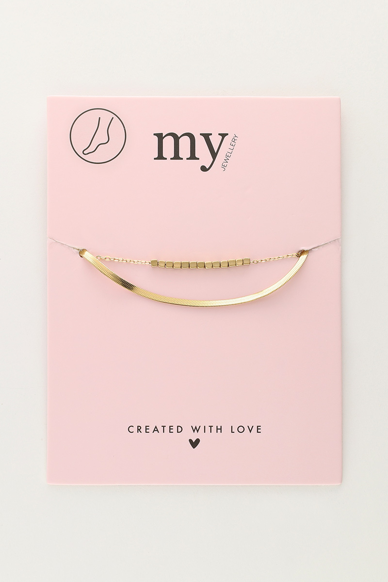 Minimalist double anklet with squares | My Jewellery