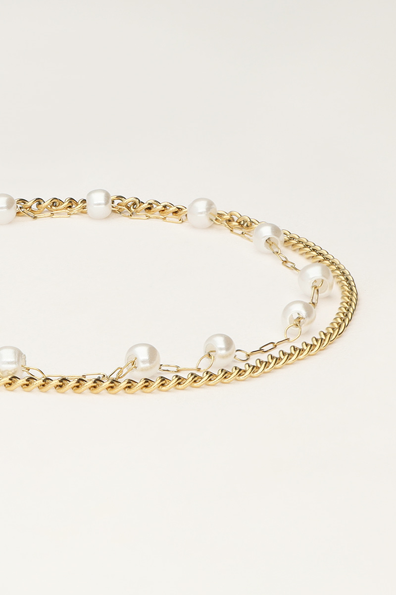 Minimalist double bracelet with pearls | My Jewellery