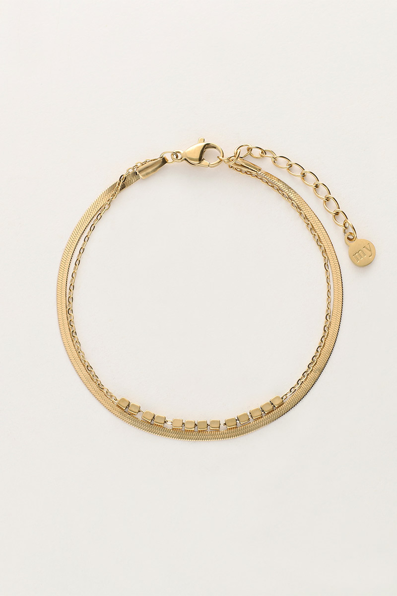 Minimalist double bracelet with squares | My Jewellery