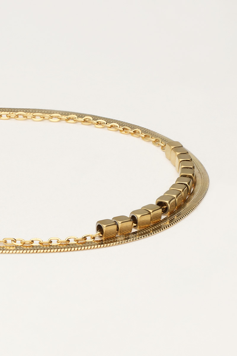 Minimalist double bracelet with squares | My Jewellery