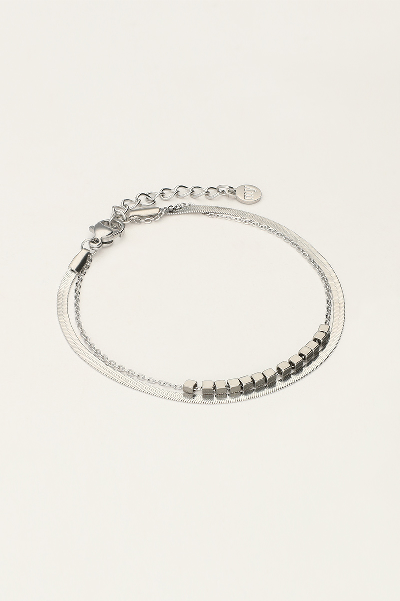 Minimalist double bracelet with squares | My Jewellery