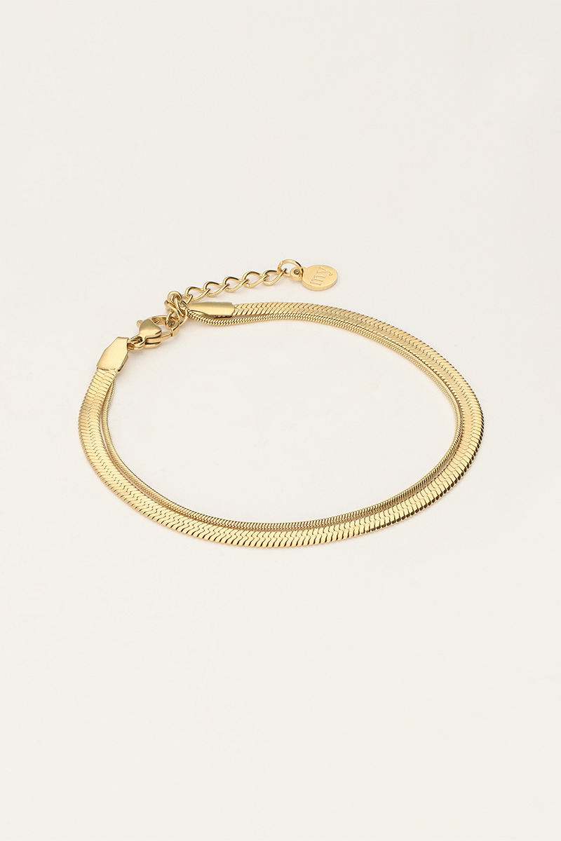 Minimalistische dubbele schakelarmband 