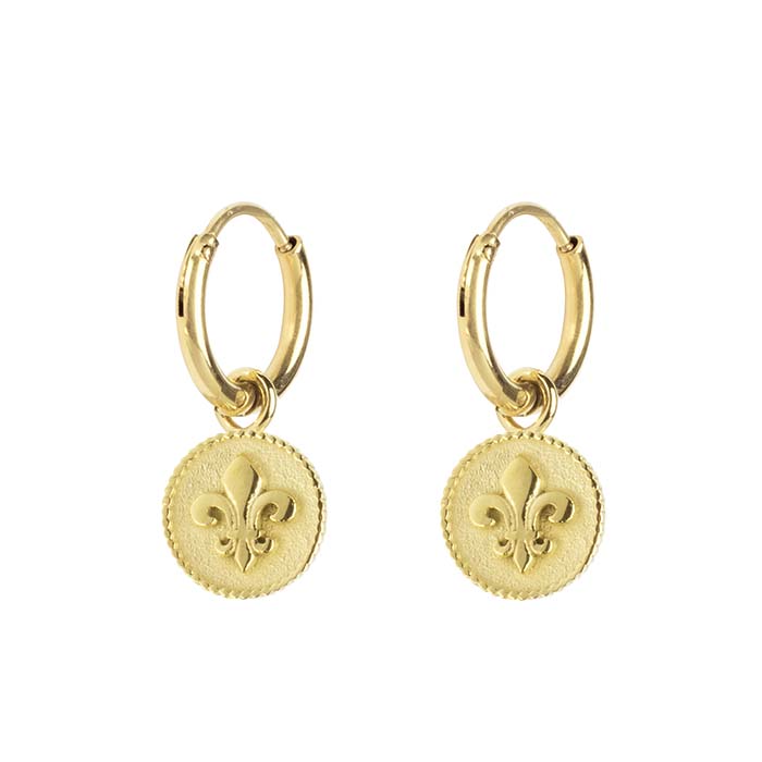 My Jewellery Oorringen rond fleur de lis female Goud/Zilver one size