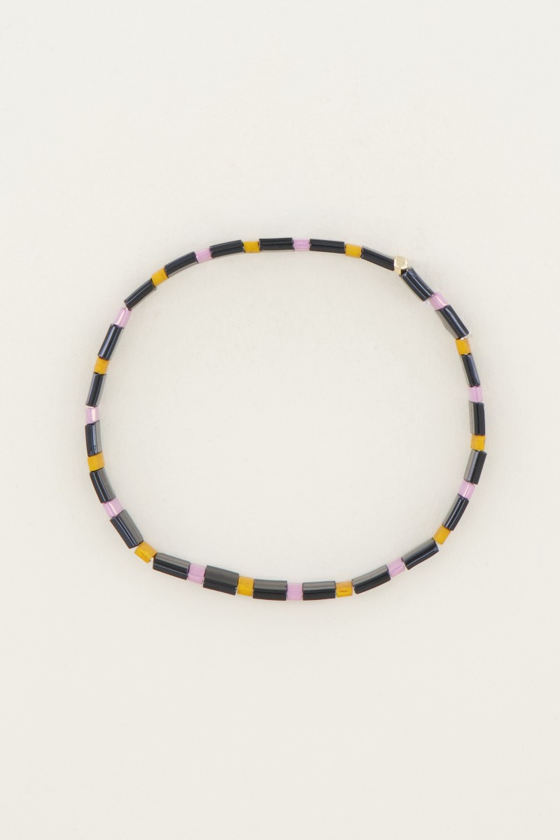 Zwarte armband met gekleurde kralen | Kralen armband My Jewellery