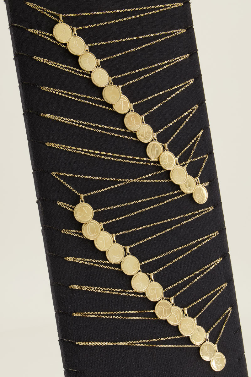 Ketting initial munt, ketting met letter My Jewellery