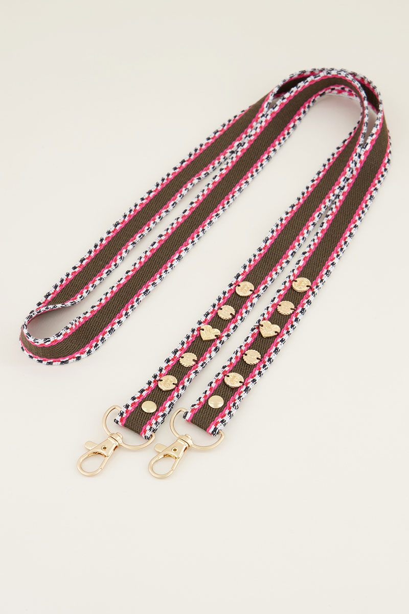 Braun-rotes Handyband mit braun-rotem Boho-Print und Bildern | My Jewellery