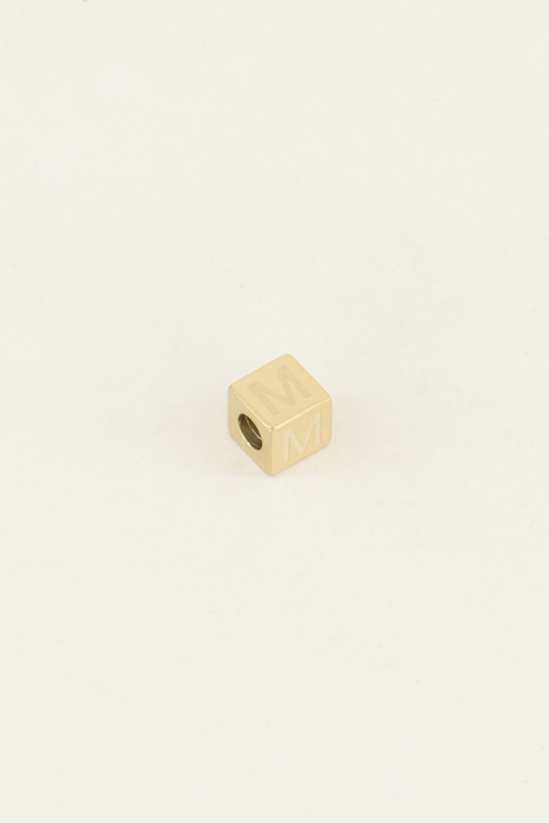 Cubes silver coloured initial charm
