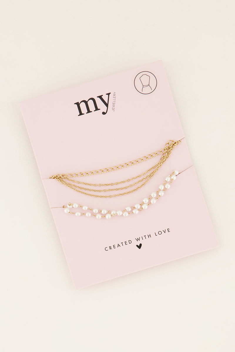 Souvenir belly chain met parels