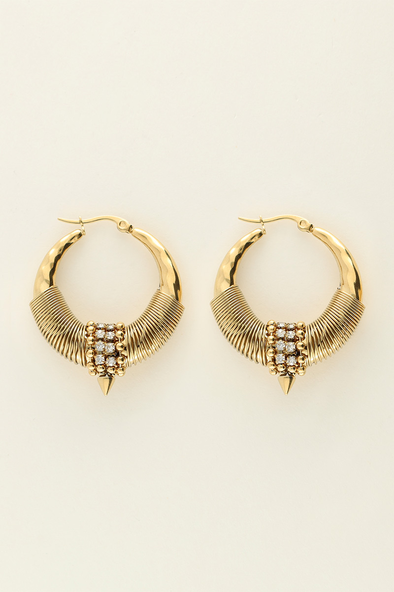 Chunky oorringen met ringen & strass