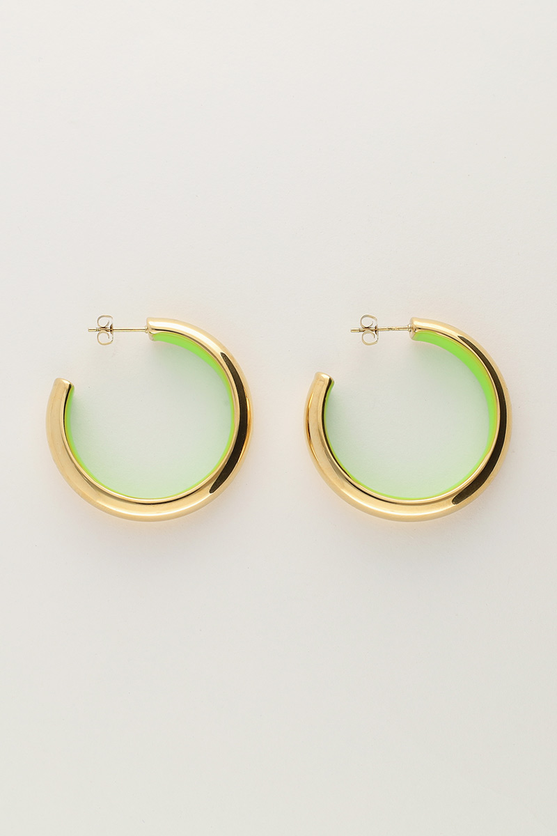 Candy hoop earrings large with green inside | My Jewellery