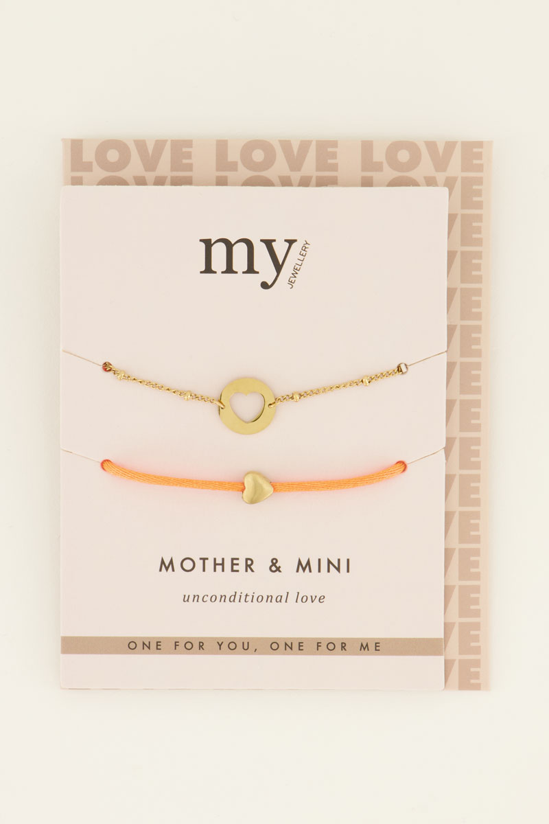 Moeder&mini armband oranje