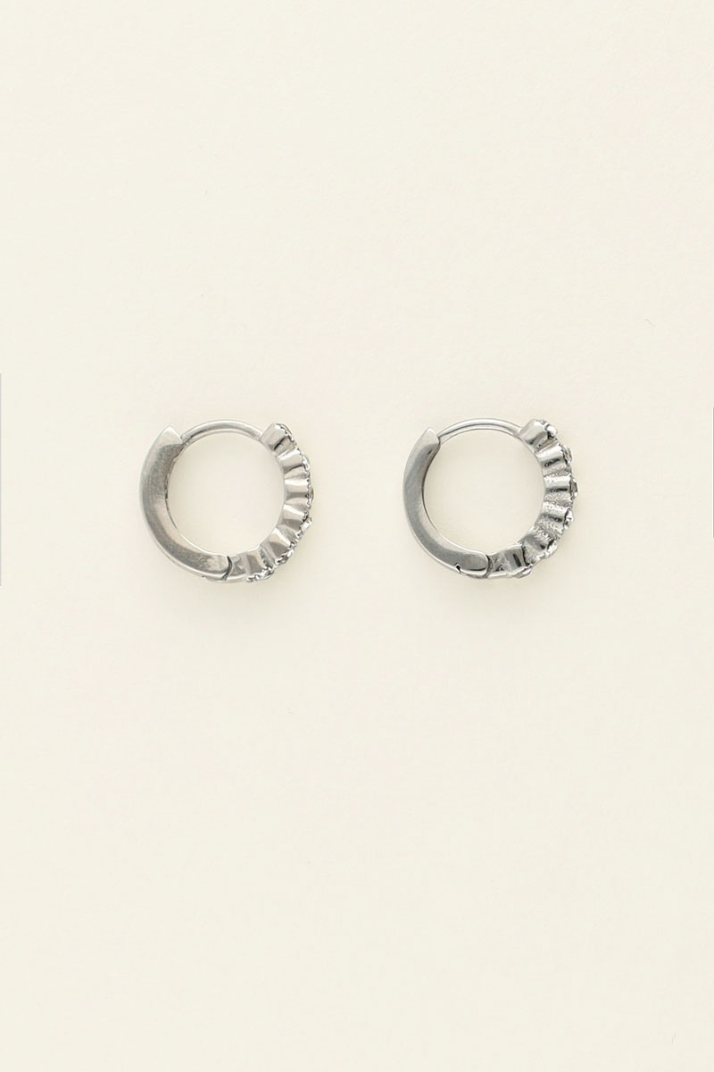 Universe oorringen met zilveren steentjes | My Jewellery