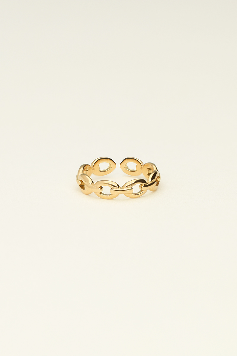 Pink ring met schakels 