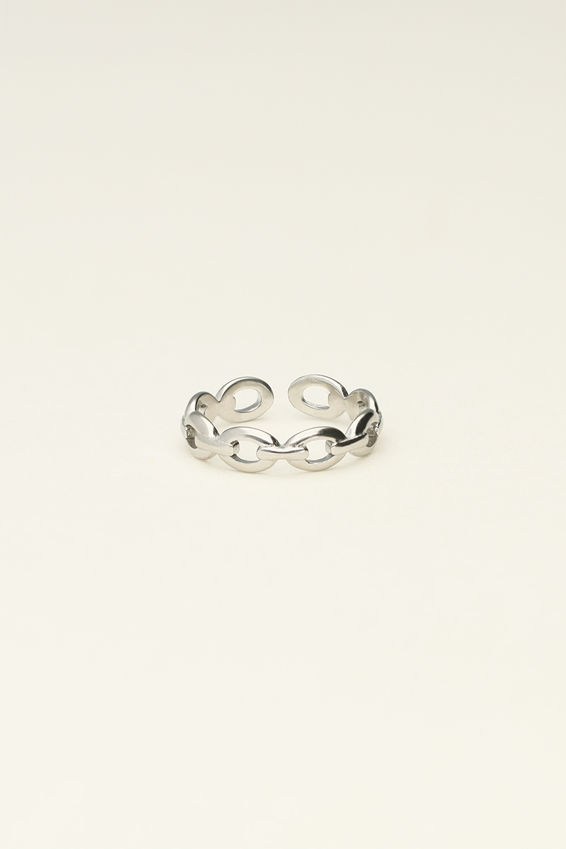 Pink ring met schakels 