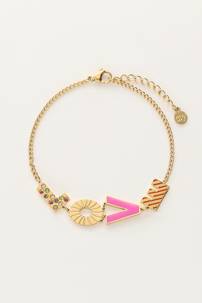 Candy armband love roze