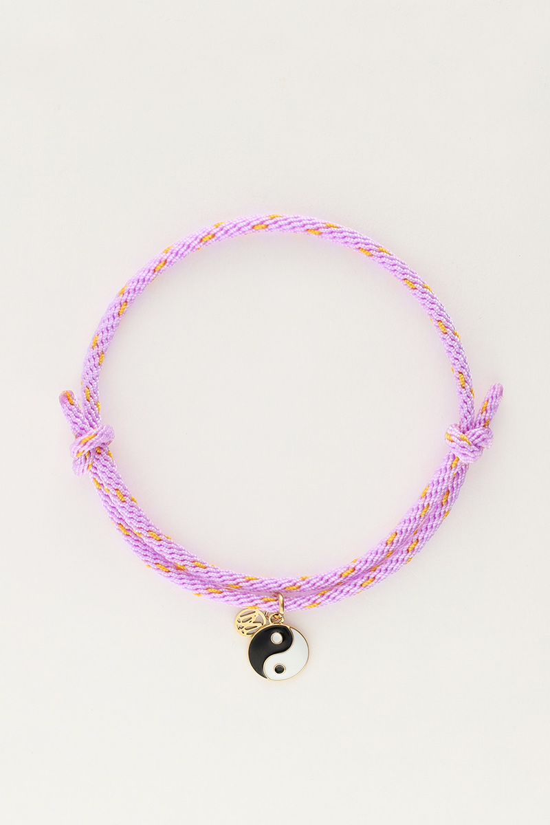 Candy lila touw armband met yinyang