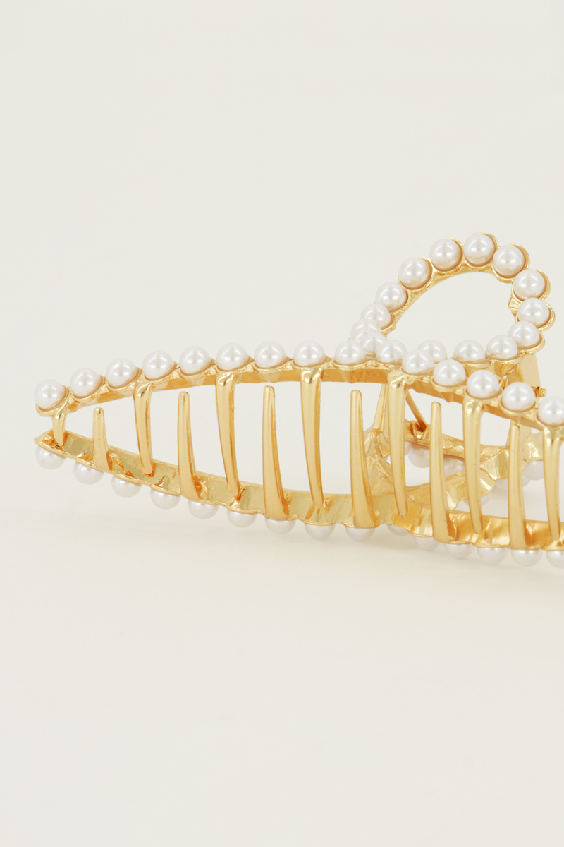 Gold hair clip with pearls | My Jewellery
