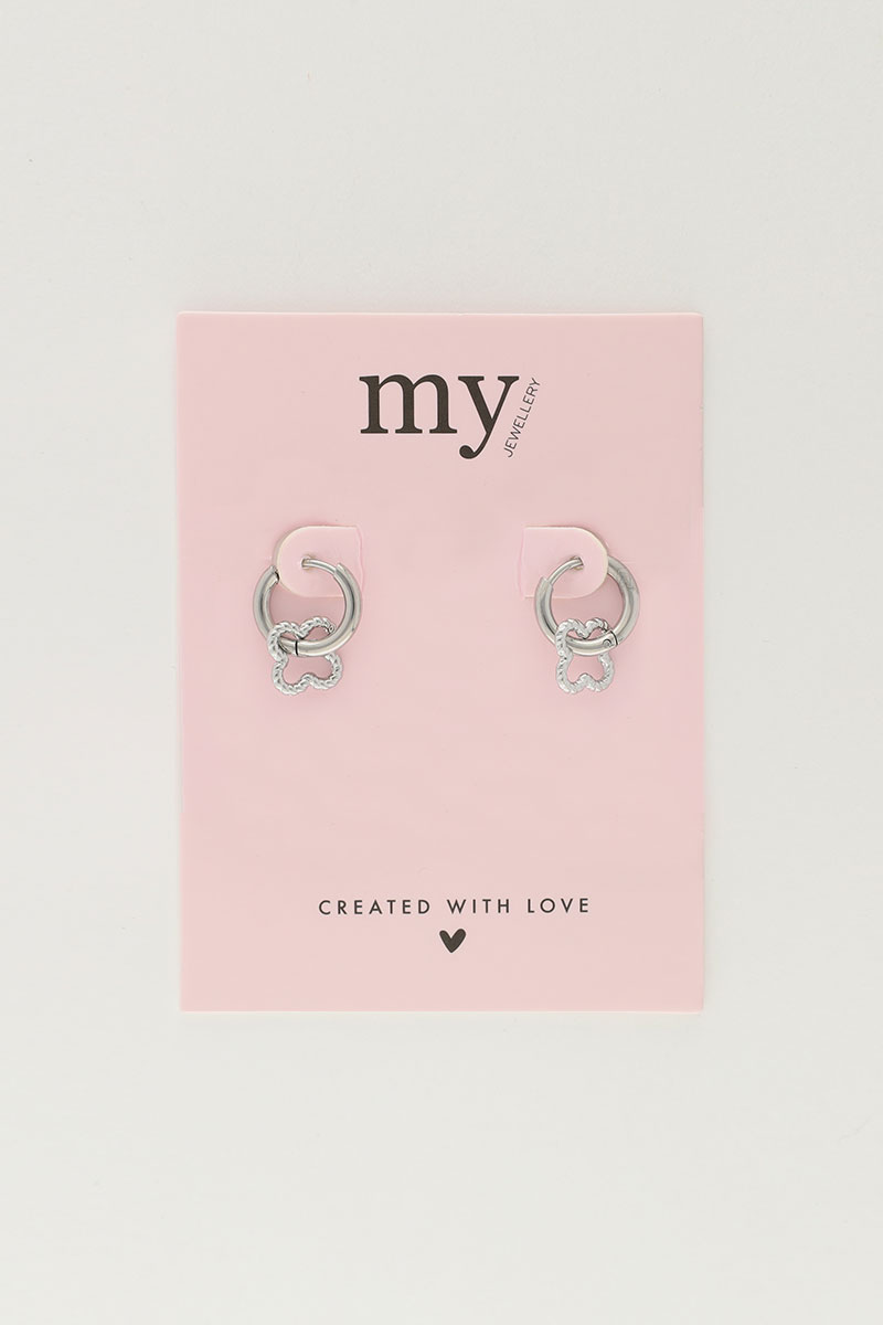 Hoop earrings with small clover | My Jewellery