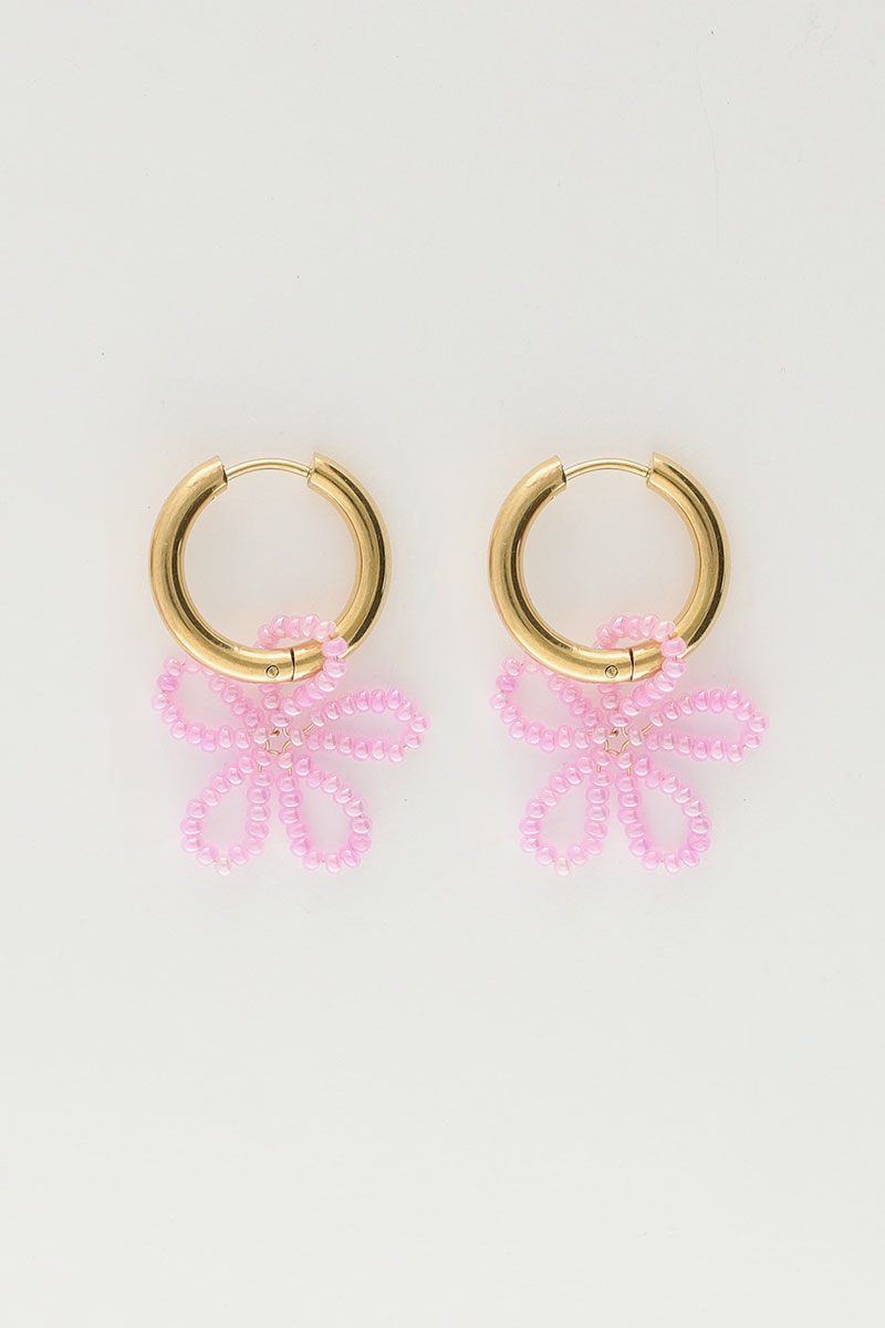 Hoop earrings with purple flower | My Jewellery