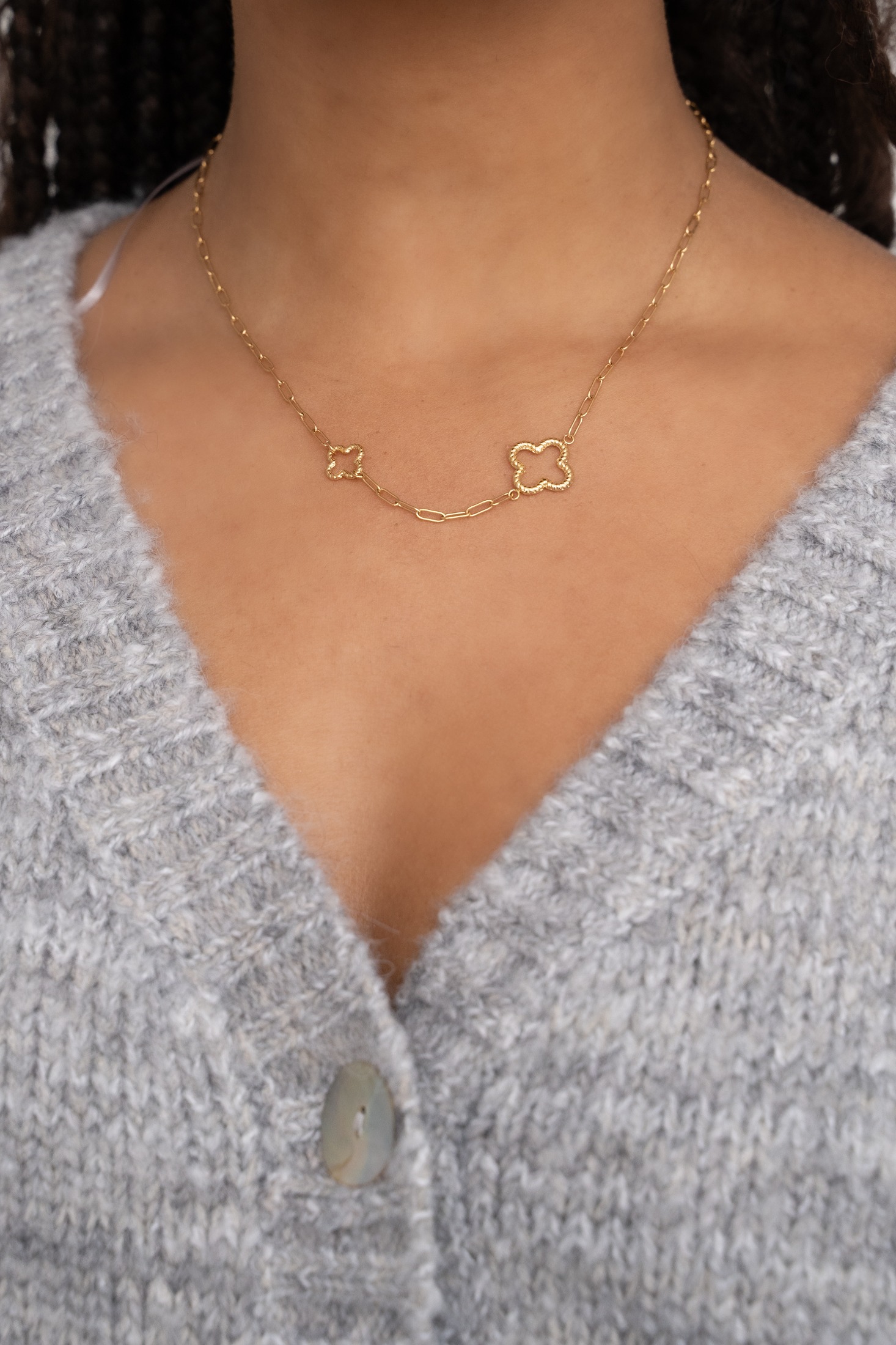 Chain necklace with clovers | My Jewellery