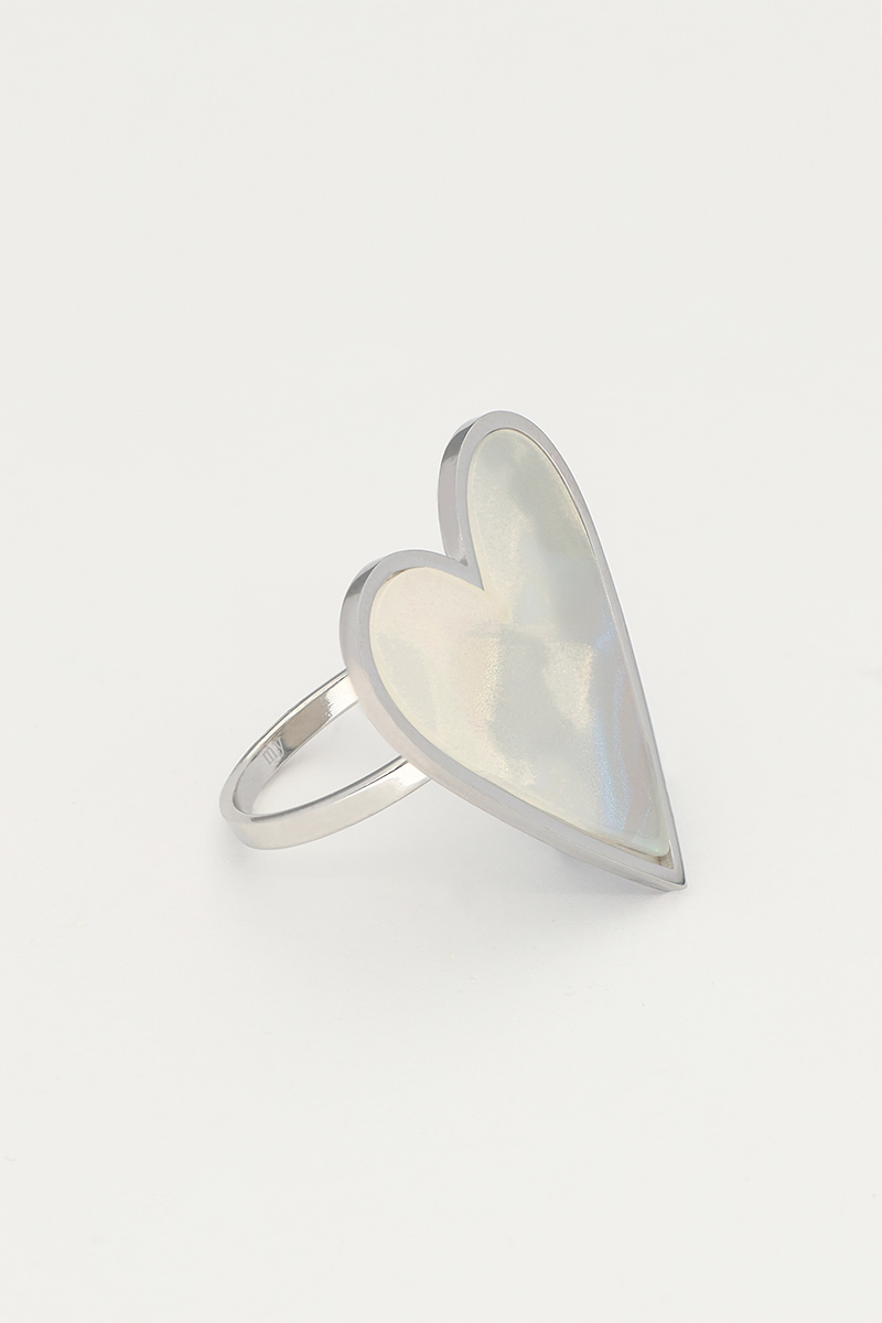 Statement ring met groot hart