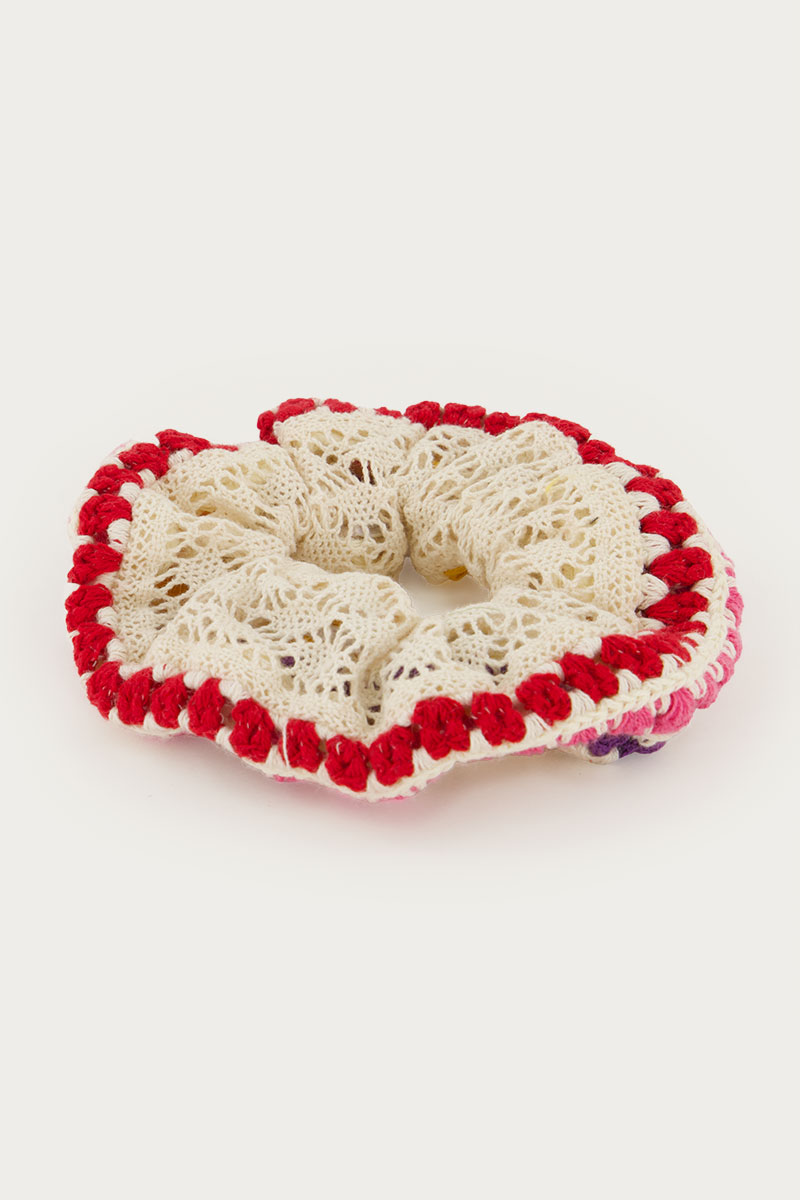 Multicolor scrunchie with crochet | My Jewellery