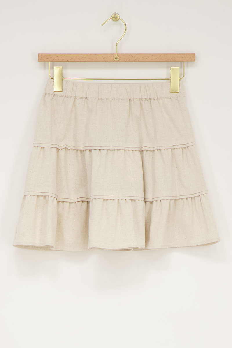 Beige linen skirt with ruffles | My Jewellery