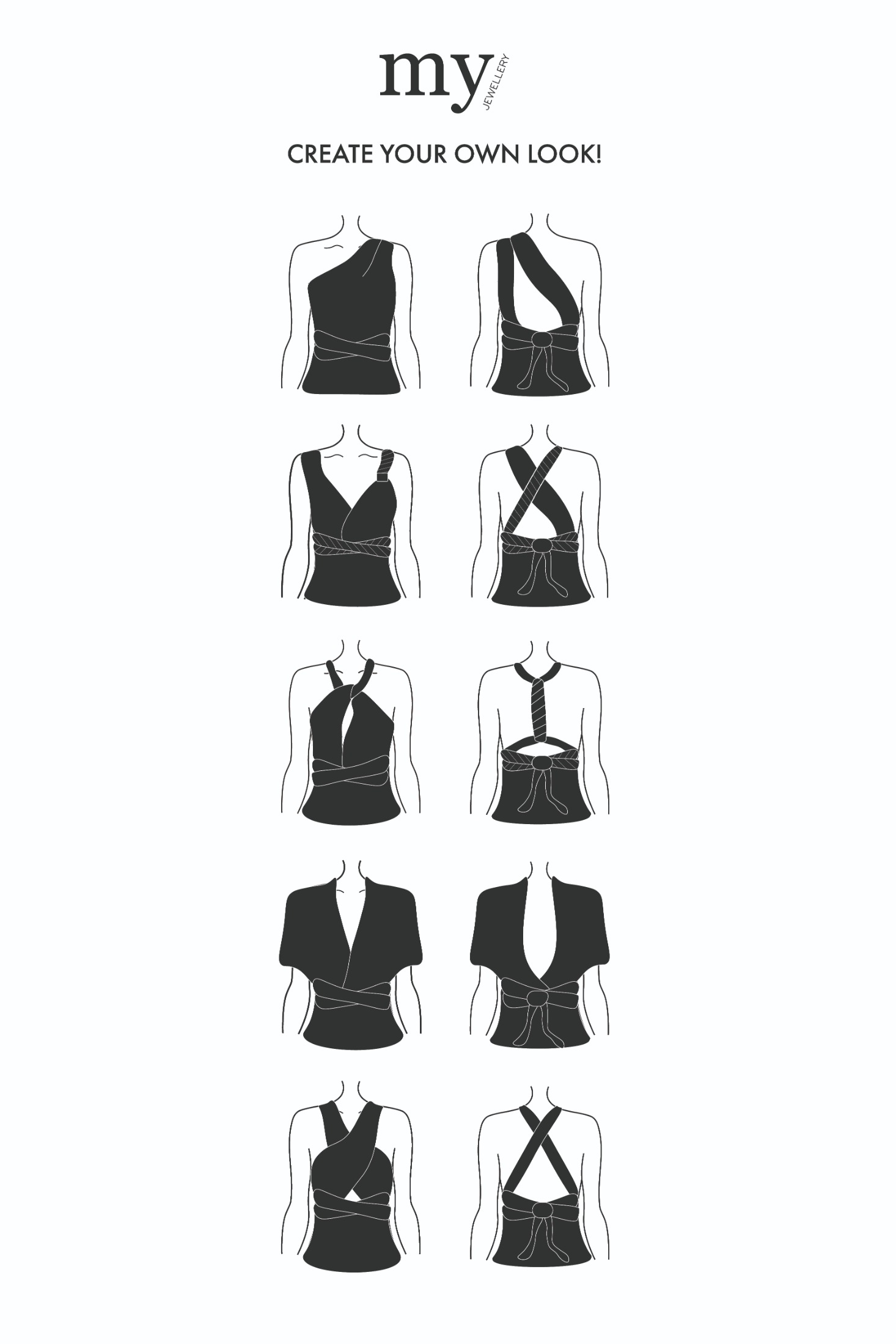 Dark green multiway top with lurex | My Jewellery