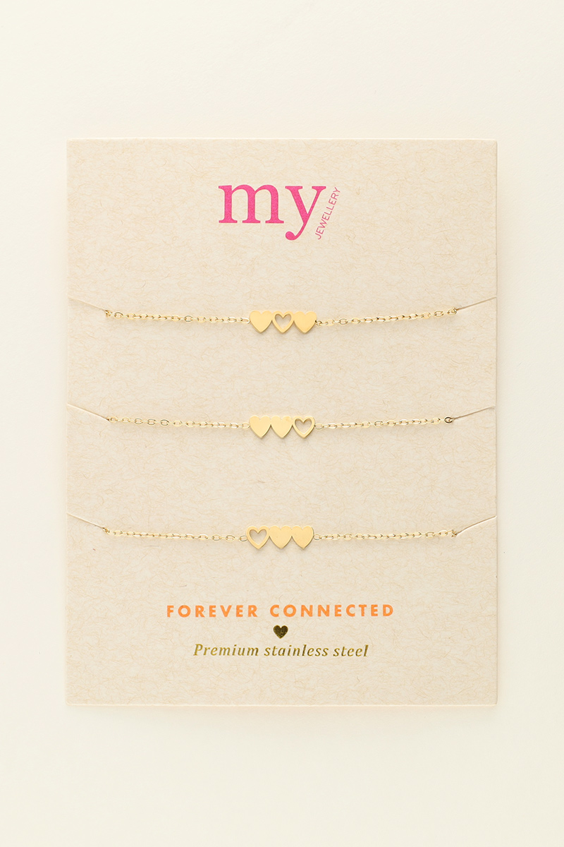 Mother & mini bracelet with three hearts | My Jewellery