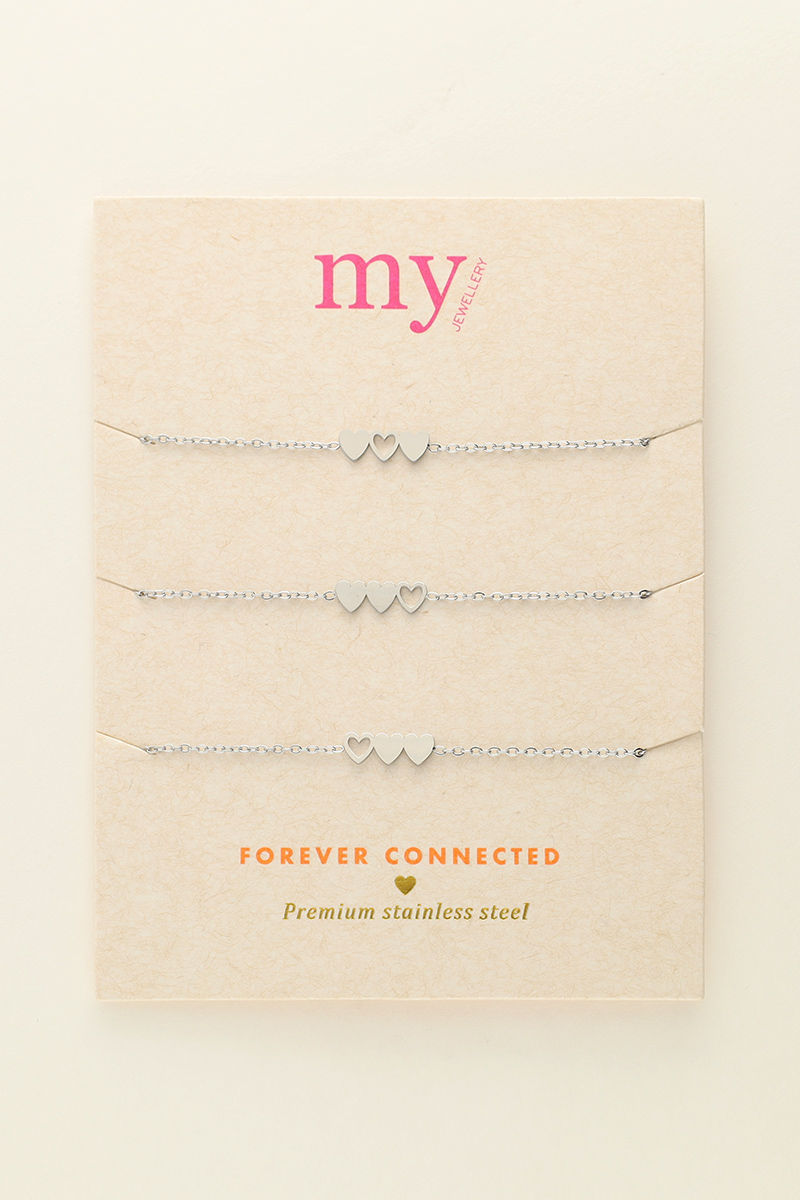 Mother & mini bracelet with three hearts | My Jewellery