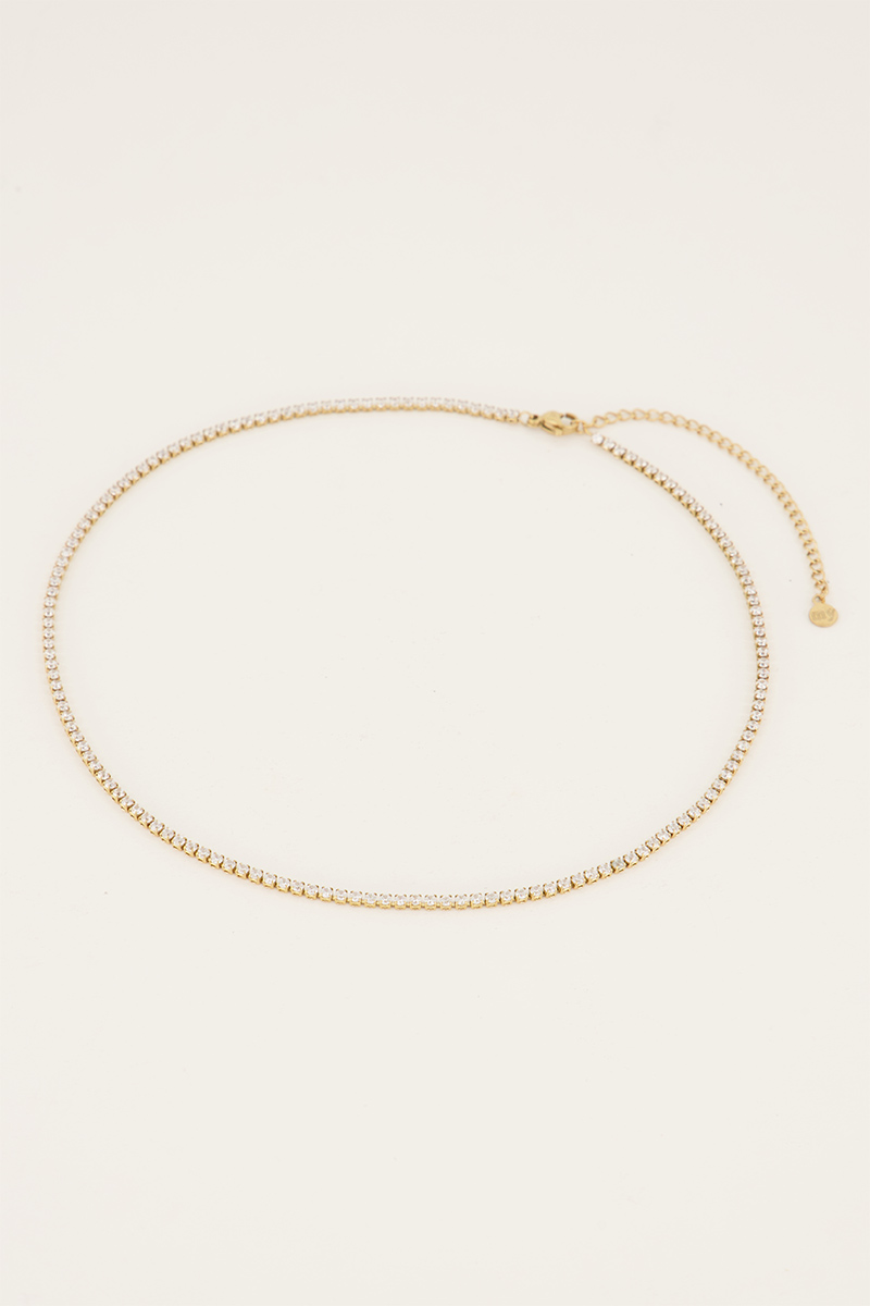 MOOD ketting met kleine transparante stenen