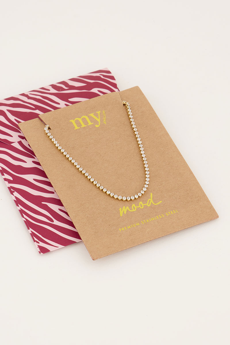 MOOD ketting met kleine transparante stenen
