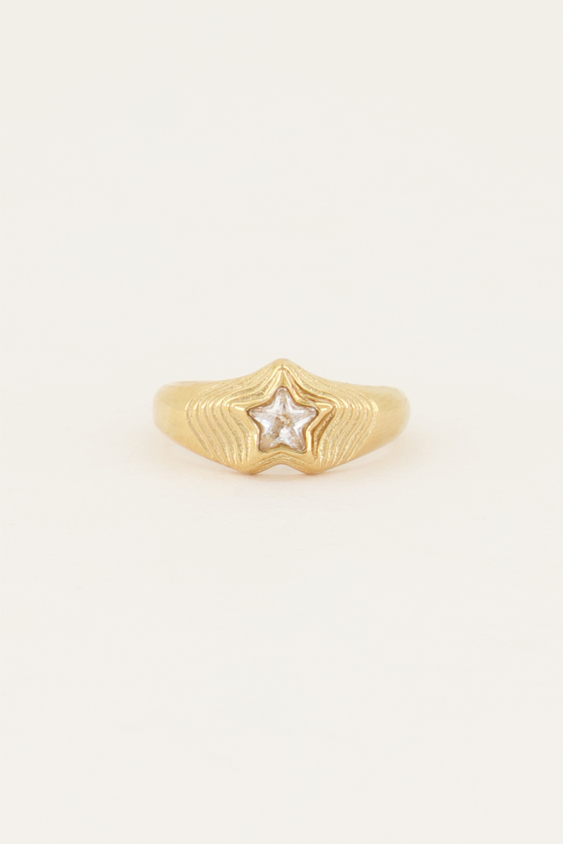 Bague MOOD avec pierre étoile transparente