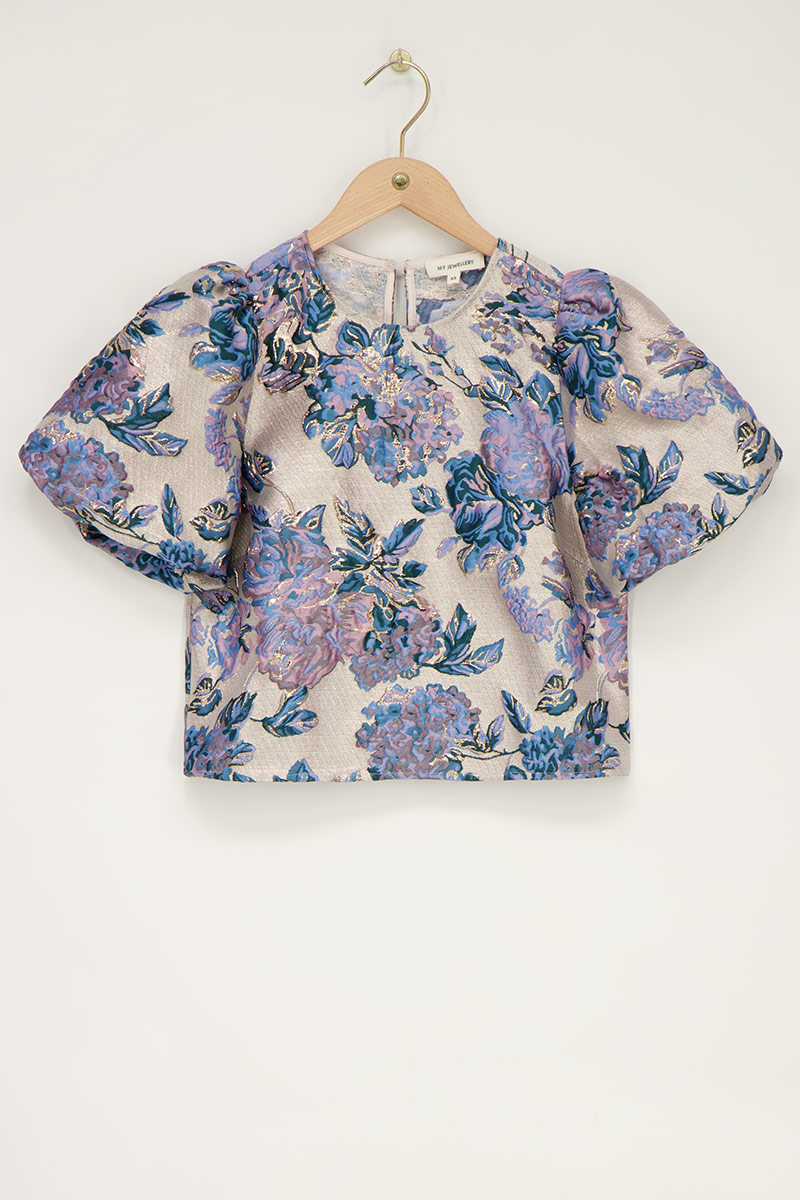 Top en jacquard avec manches bouffantes | - My jewellery - Modalova