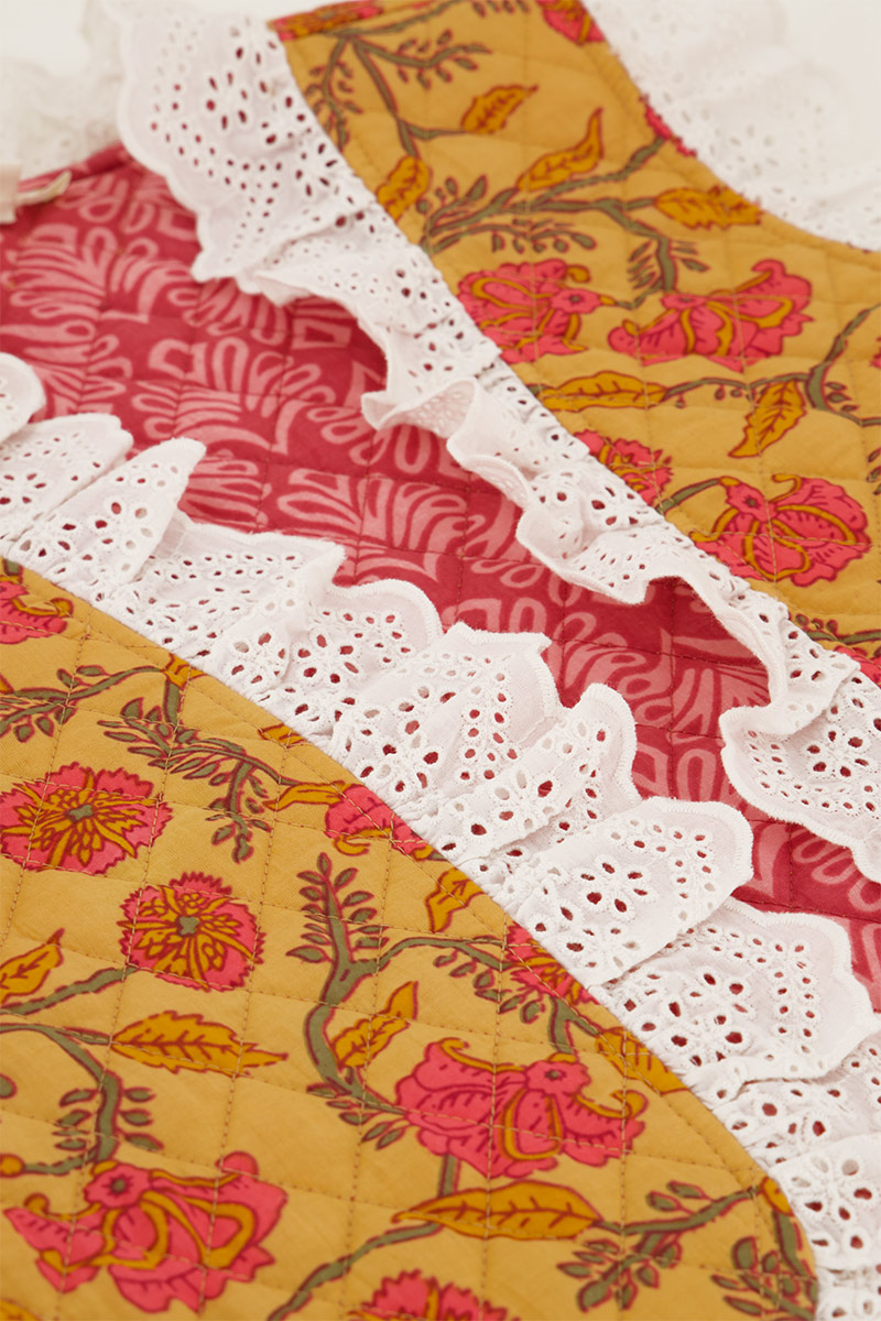 Multicolor reversible gilet with ruffles | My Jewellery