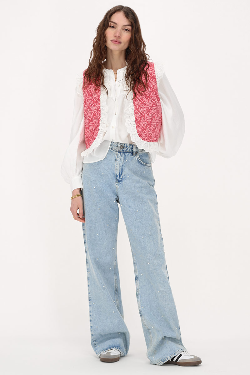 Multicolor reversible gilet with ruffles | My Jewellery