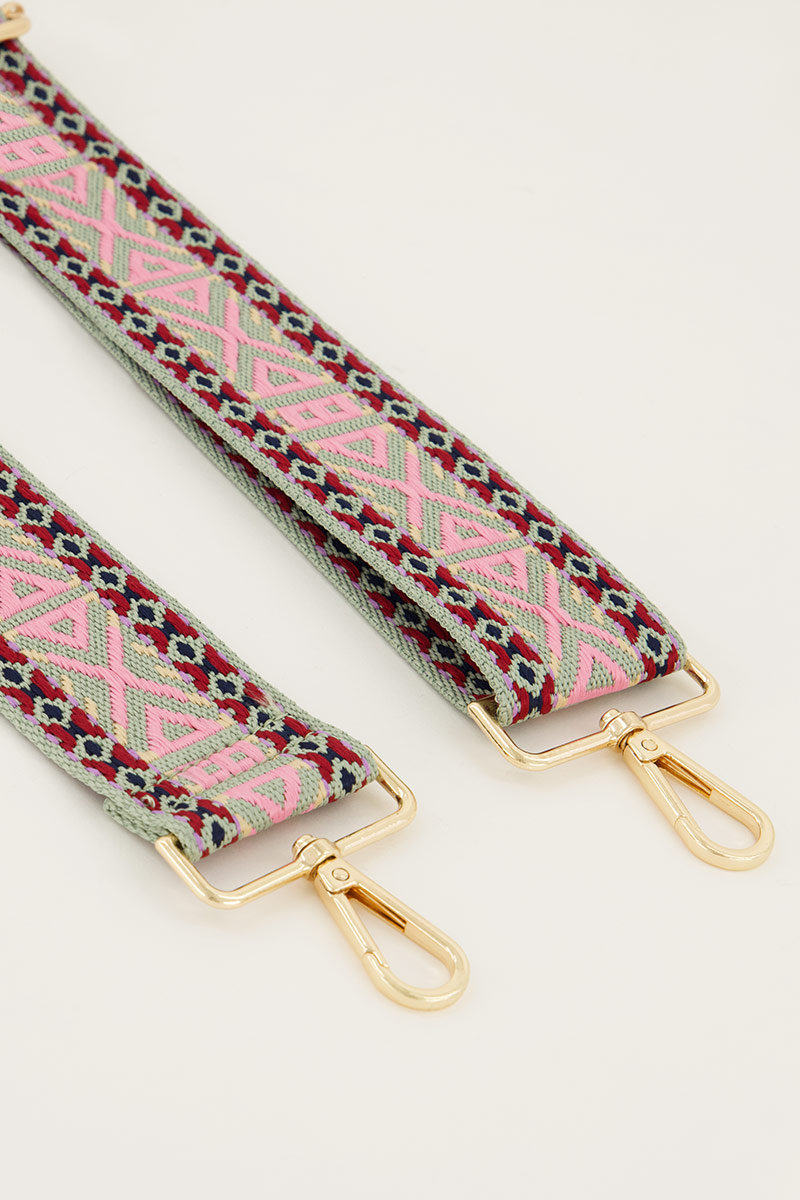 Multicoloured bag strap with ikat print | My Jewellery