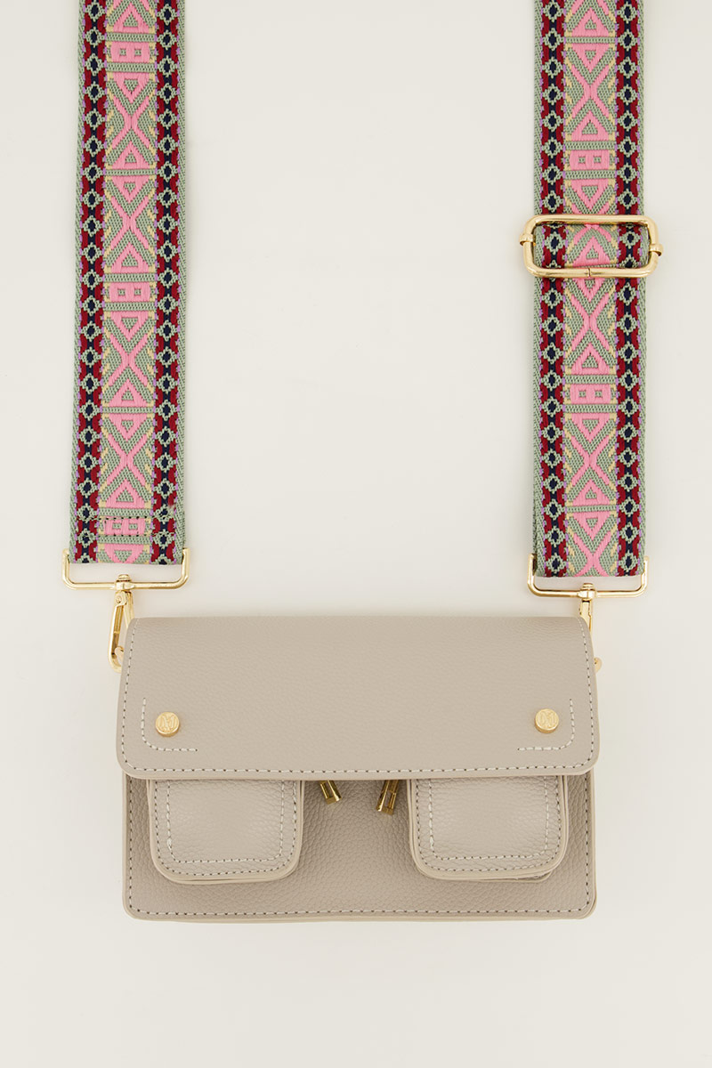 Multicoloured bag strap with ikat print | My Jewellery