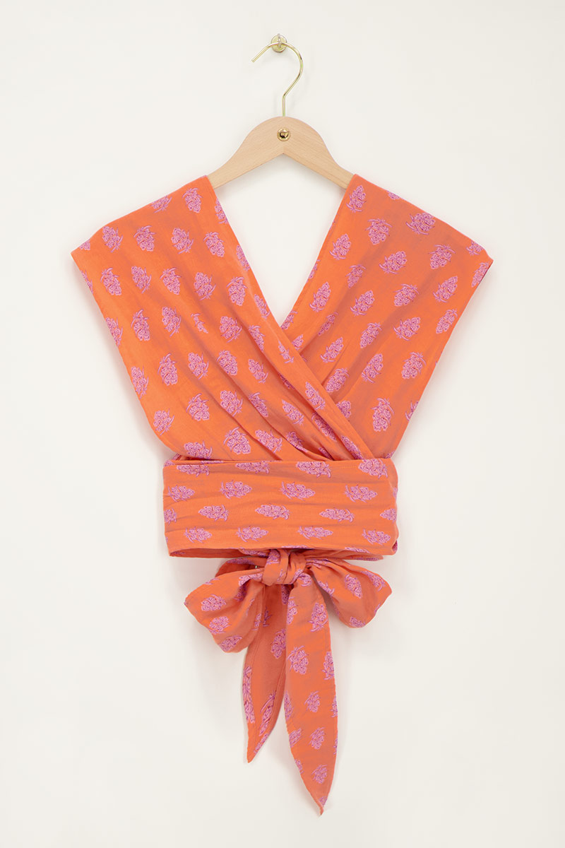 Orange multiway top with print | My Jewellery