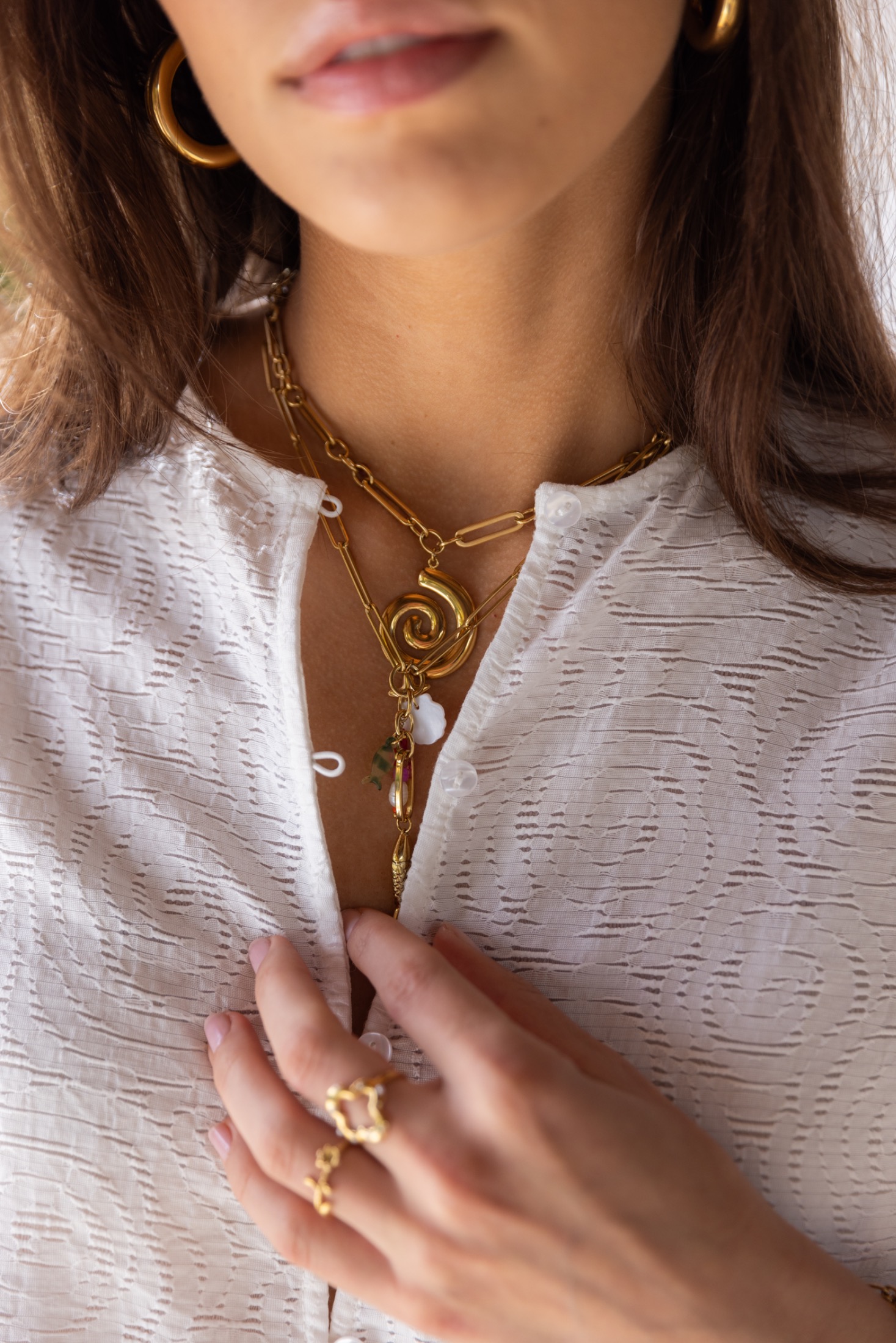 Sunrocks link necklace with ocean charms | My Jewellery
