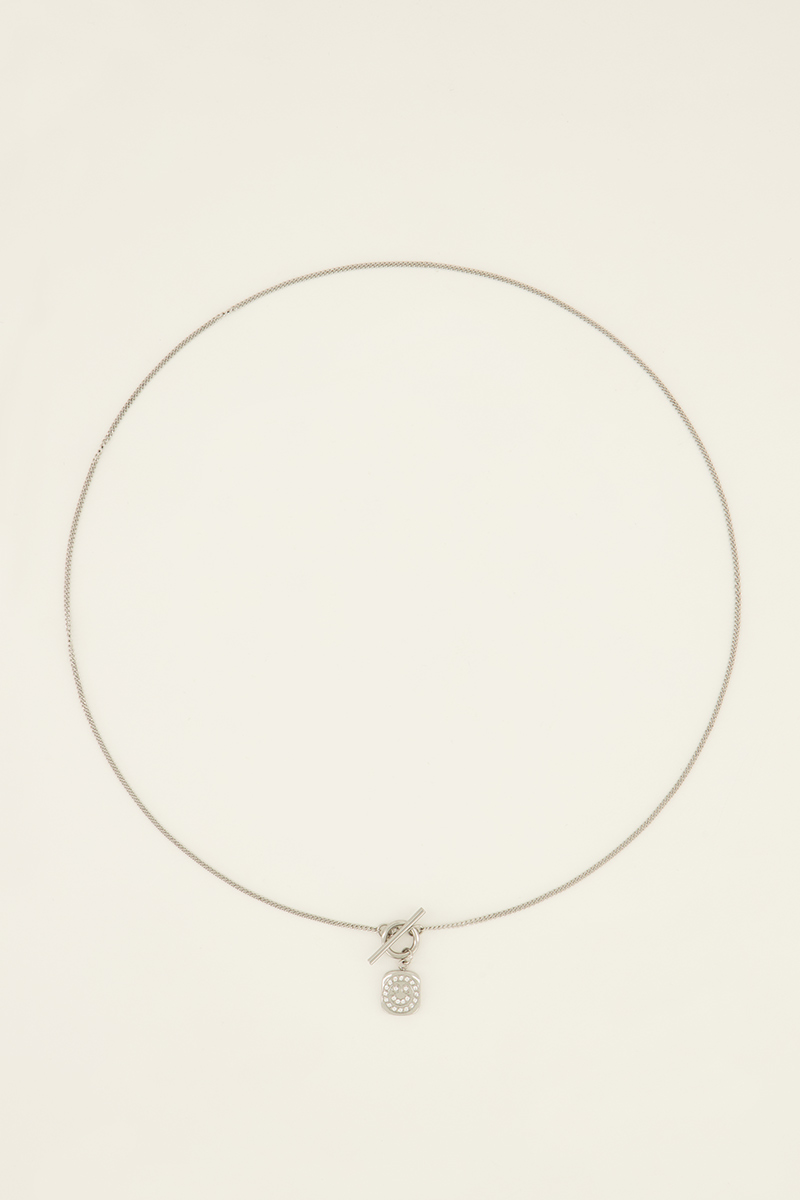 Sunchasers ketting met slotje & smiley strass bedel